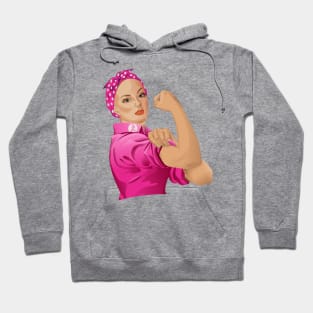 Rosie the Riveter Breast Cancer Awareness Hoodie